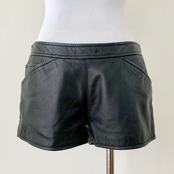Nwot Halston Heritage Leather Hot Pants 